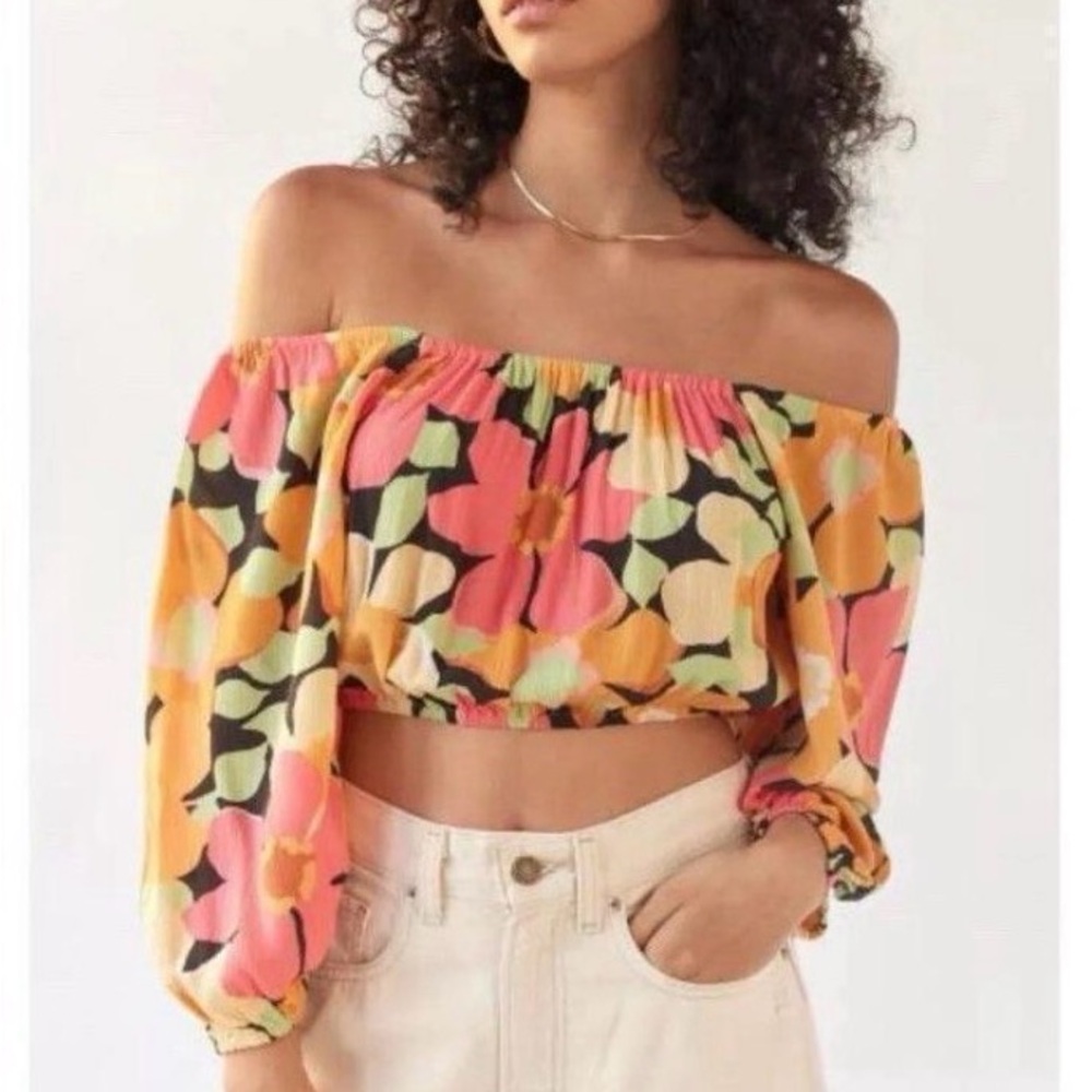 Billabong Sun City Floral Cropped Top – Size Medium (10)